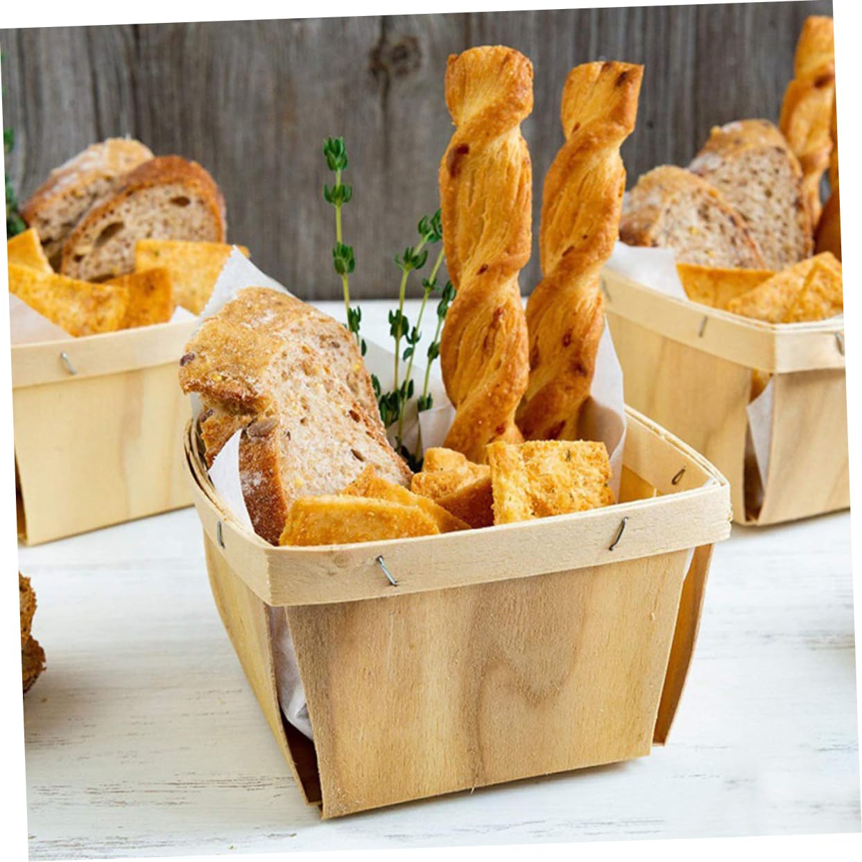 Happyyami 10pcs Basket Organizer Rustic Decorative Storage Baskets for Kitchen Desktop and Living Room Multi Functional for Fruits and Snacks Display