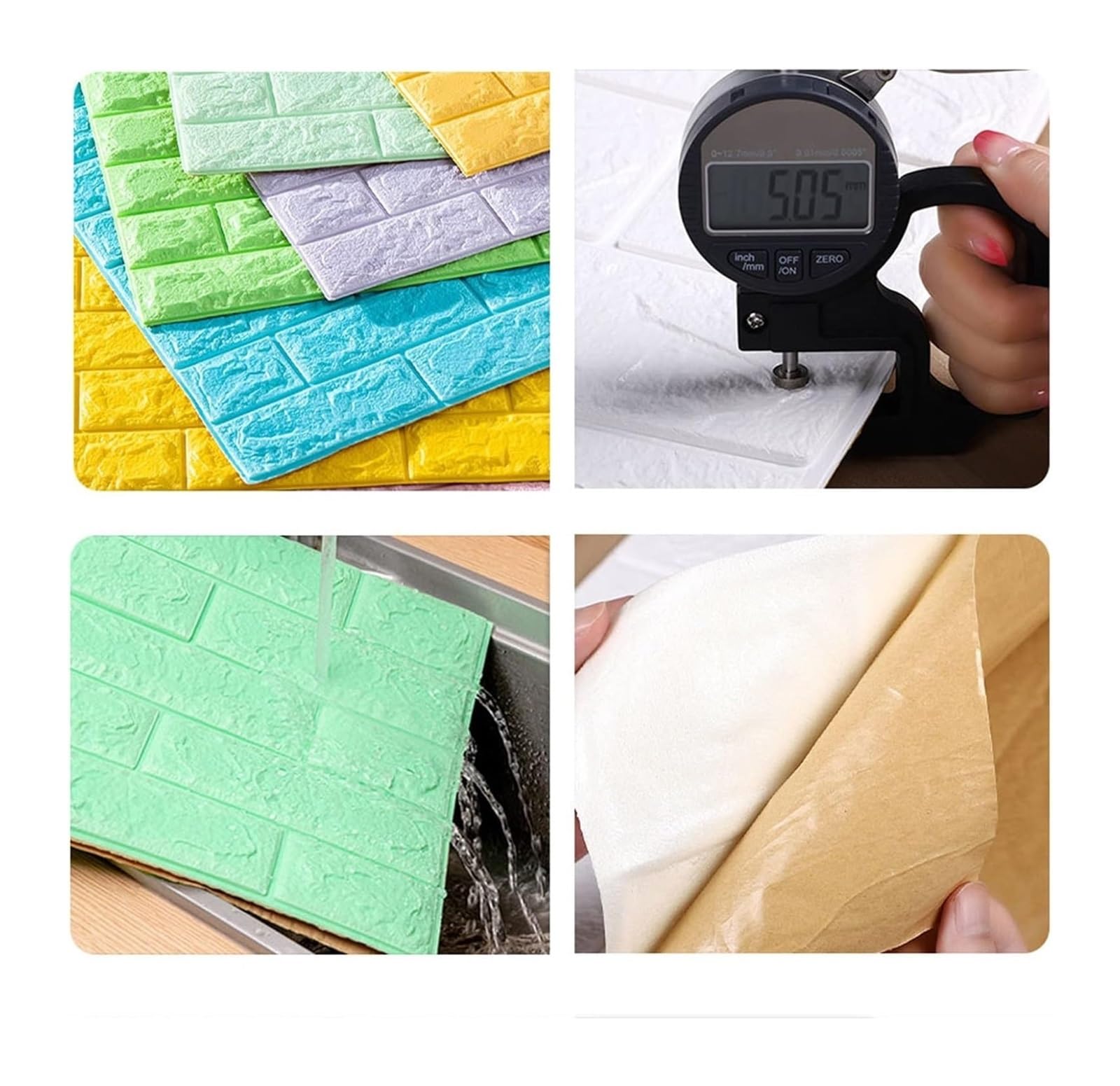 Panele ścienne， 35x38,5 cm Samoprzylepne Panele Ścienne Wodoodporne 3D Pokrycie Odklej i Przyklej do Ściany TV, Łazienki, Kuchni(Blanco,10pcs)