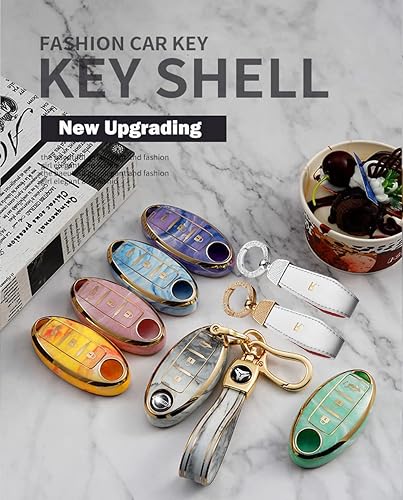 Miniatura 4 de ontto Compatible con Nissan Smart Remote Key Fob Cover Protección completa, Rosado