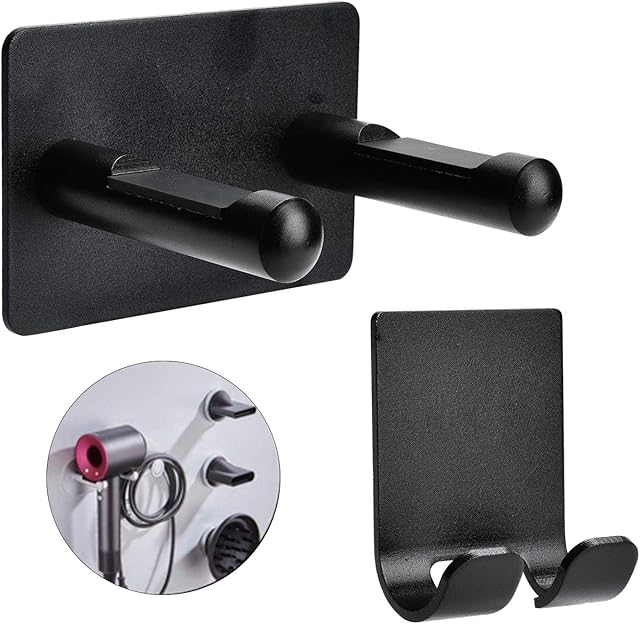 Yizhet Hair Dryer Holder for Dyson Hair Dryer Bracket Wall Mount Holder Aluminum Alloy with Plug Bracket for Dyson Supersonic