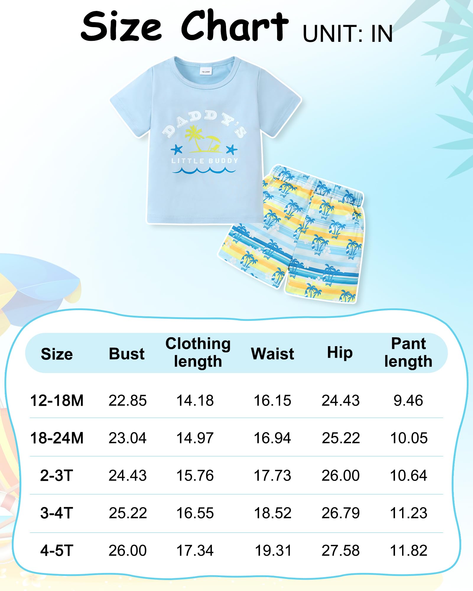 YUEMION Conjunto casual de verano para bebé de 1 a 5 años, camiseta de manga corta + pantalones cortos, 2 piezas