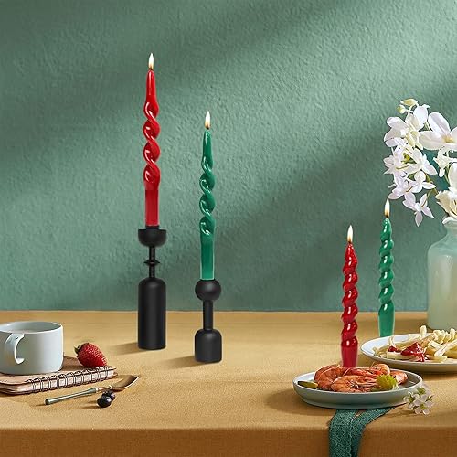 Miniatura 8 de MAITREYA Juego de 4 velas cónicas hechas a mano de oliva con forma cónica en espiral, para decoración, bodas, fiestas, iglesia, sin perfume, 10