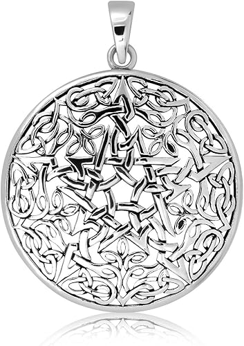 WithLoveSilver - Colgante de plata de ley 925 con nudo de trinidad celta, Plata esterlina