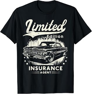 Insurance Agent Job classic car Birthday Worker Professional T-Shirt