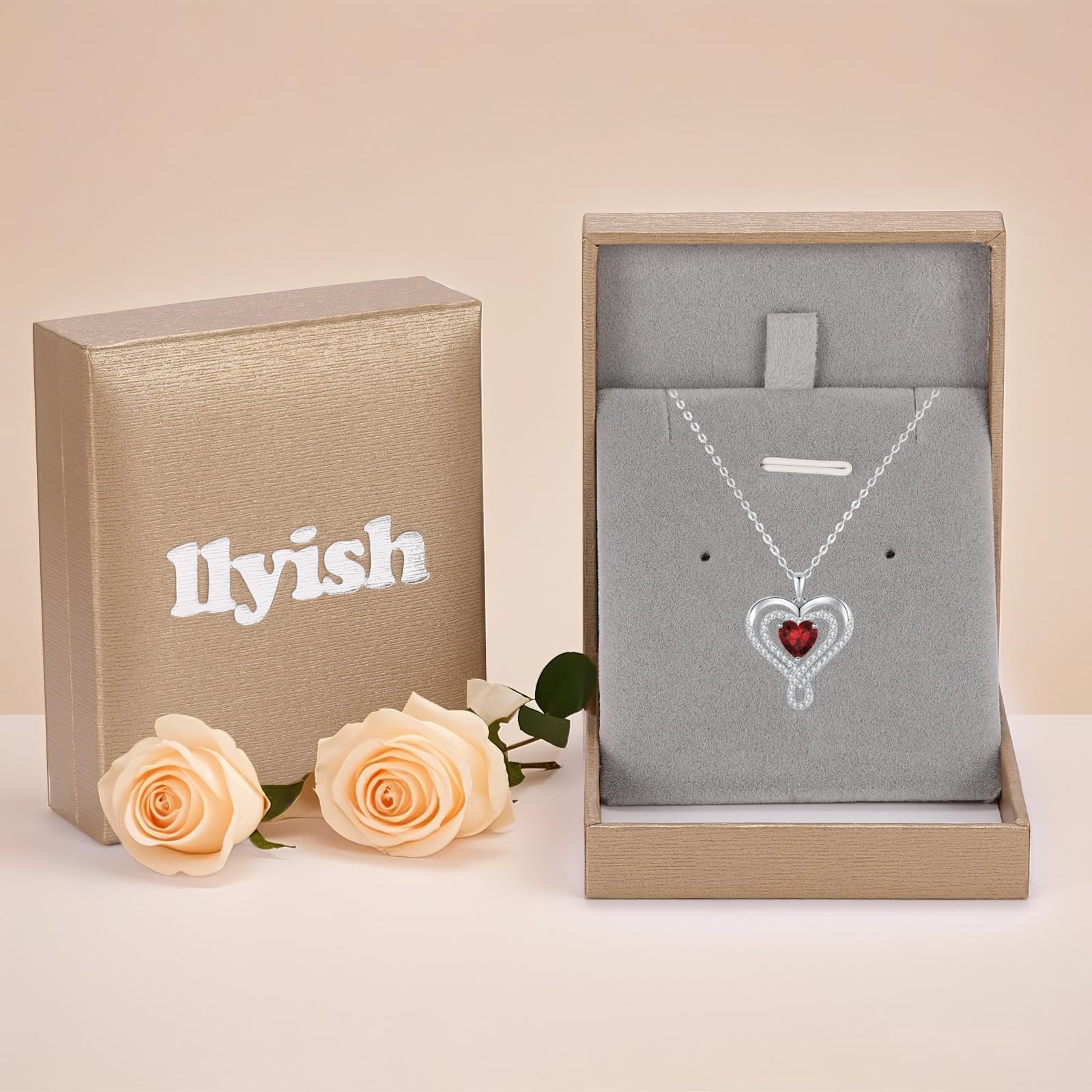 Collar Mujer Plata de Ley 925 con Colgante Corazon Joyas Regalos para Mujer | Corazon Collares Regalo Cumpleaños Novia Mamá Navidad Aniversario día de San Valentín