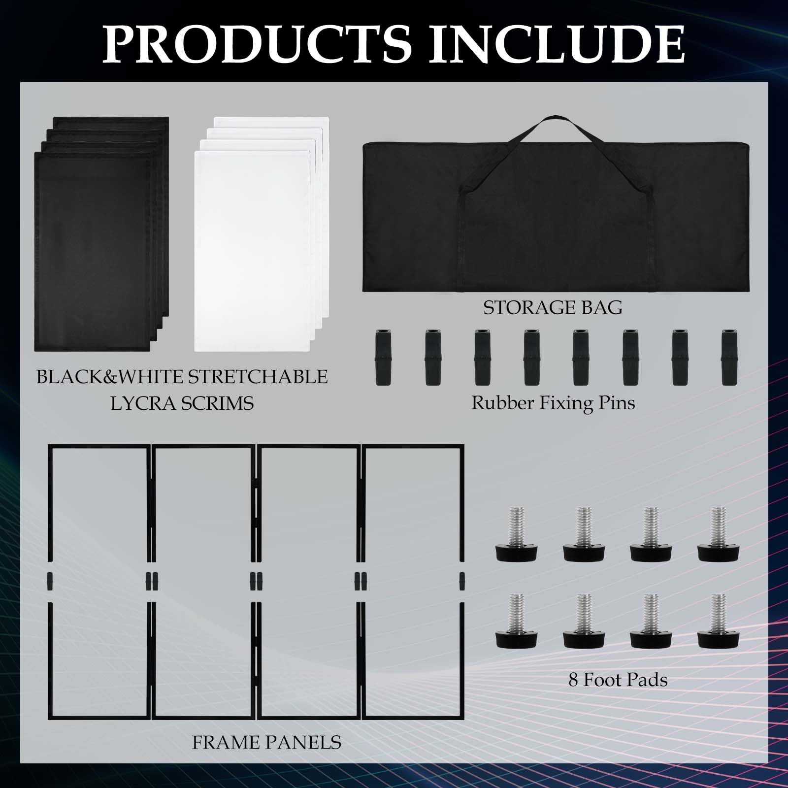 Soporte de fachada portátil para DJ, mesa plegable de DJ de 45 x 40 pulgadas, estación de fachada de DJ para controlador de DJ, mezclador y laptop, eventos y fiestas, incluye bolsa de transporte y dos