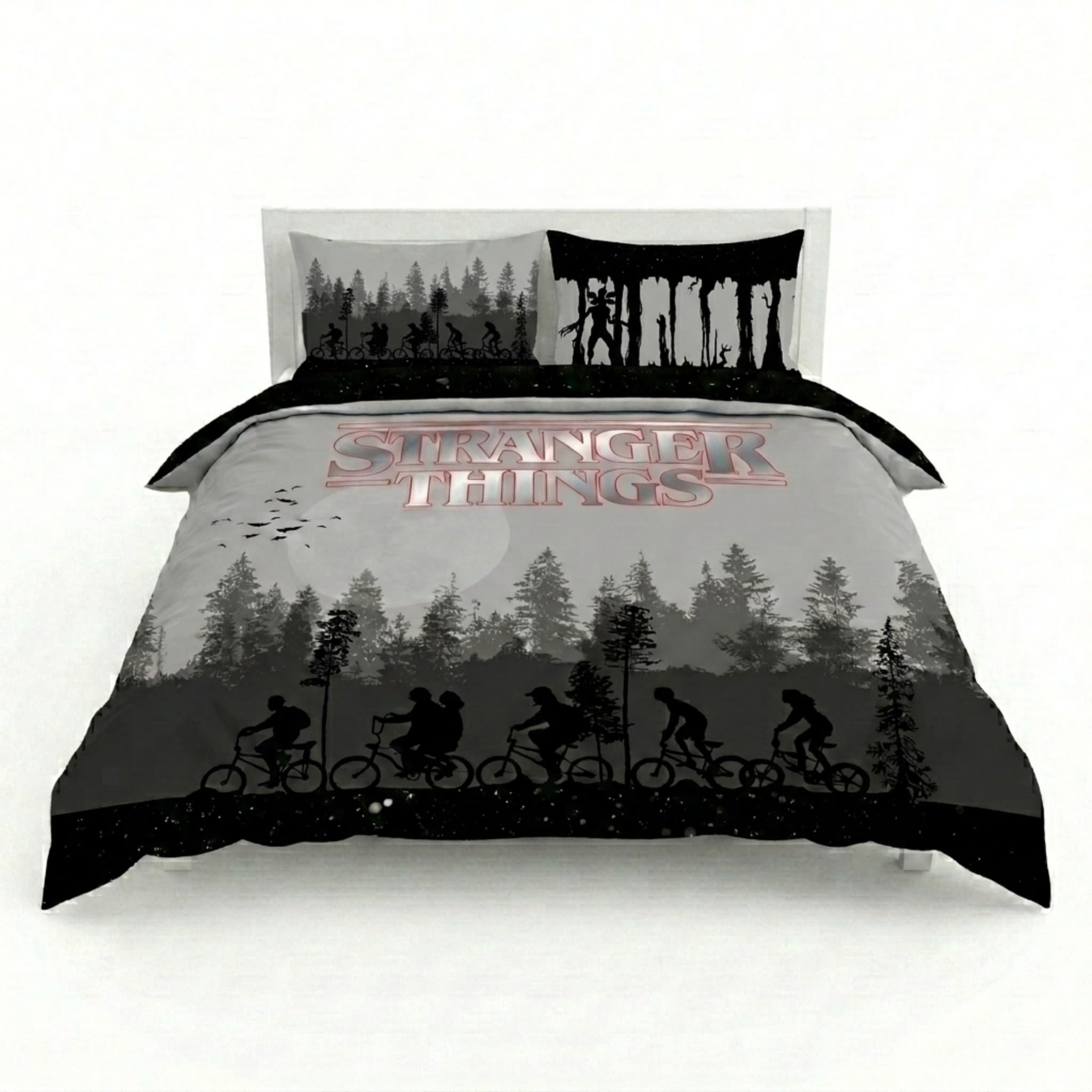 Jay Franco Stranger Things Duvet Cover Set โ Super Soft Bedding with Pillowcase, COVER ONLY Comforter Not Included, Black, 3 Piece Double โ image 1