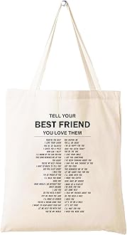 LIBIHUA Funny Friendship Gifts for Women, Tote Bag - Beige, Medium (13.5" W x 15.8" H x 12" Handle Height), Cotton Canvas, Perfect for Women, Female Friends, Gift Givers