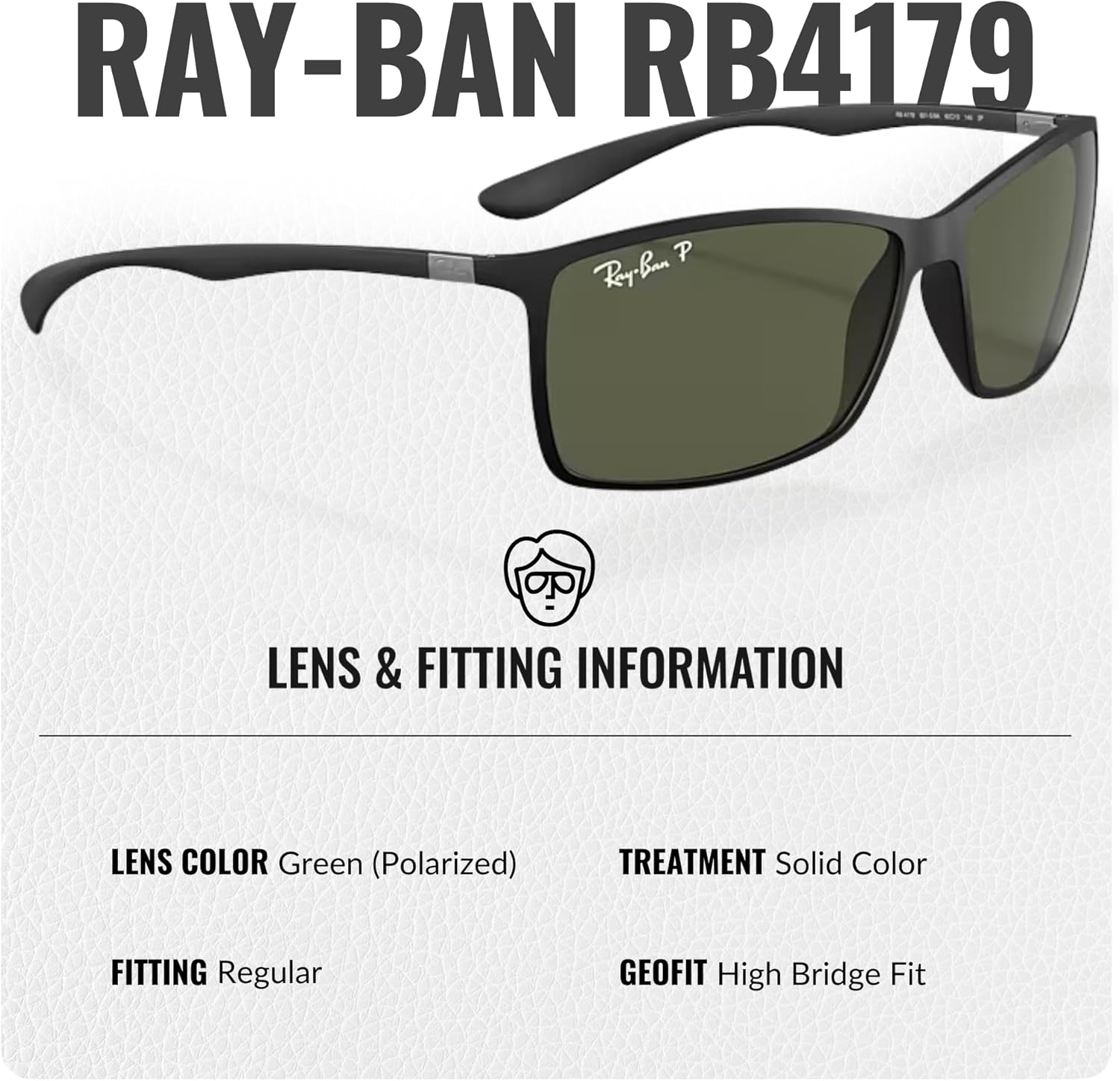 Ray-Ban RB4179 LITEFORCE Square Shaped Sunglasses for Men & Women with Official RAYBAN Eyewear Kit