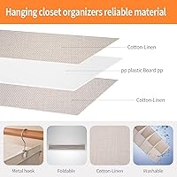 Vista 2 de 5-Layer Hanging Closet Organizer, Foldable Wardrobe Storage System with Drawers, Beige, Washable Sweater Storage Bag