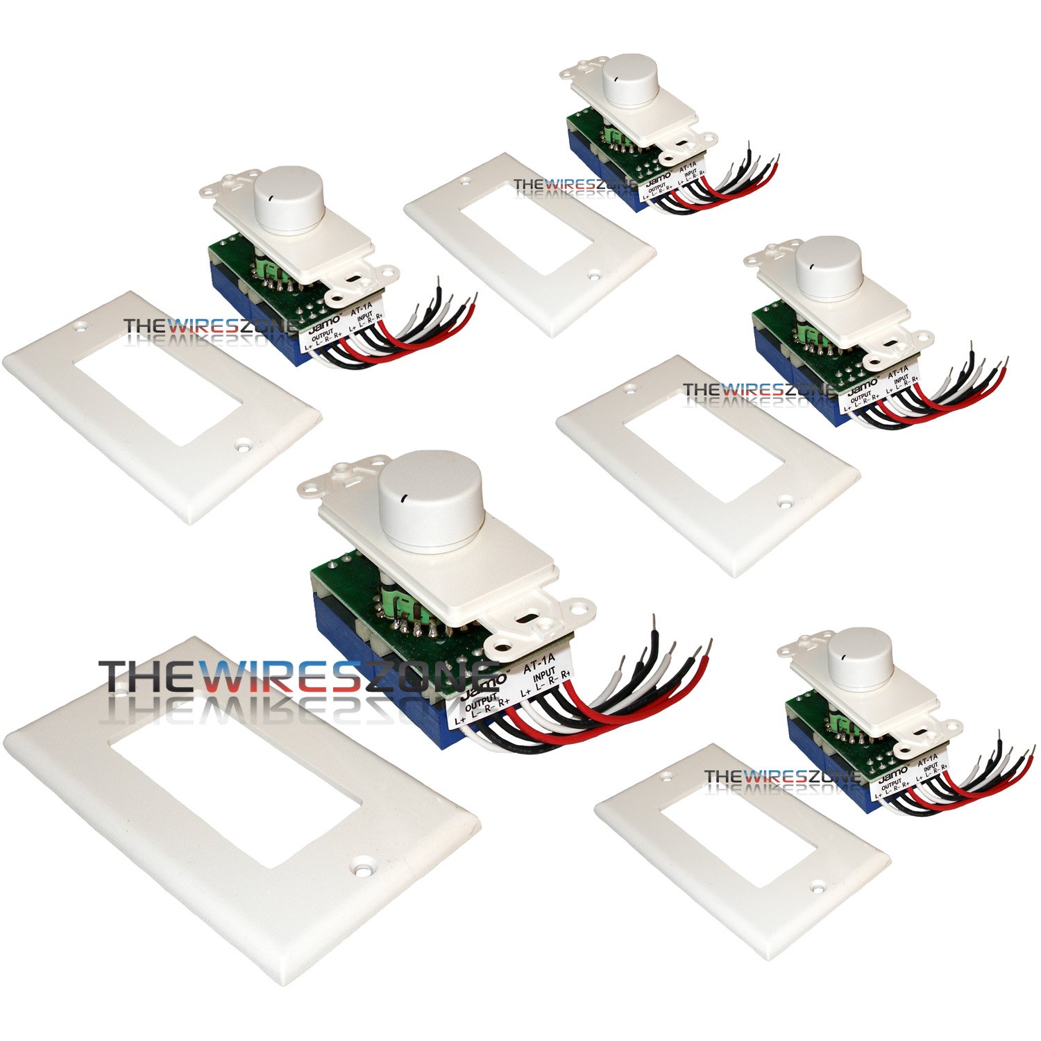 JamoAT-1A Decora Style In Wall 11 Position White Rotary Volume Control Plate (5/pack)