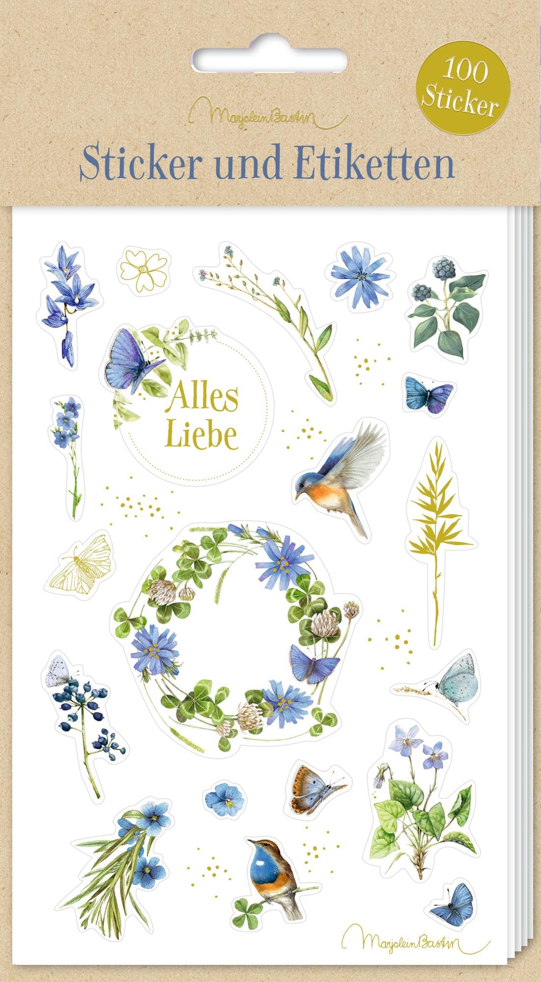 Marjolein Bastin Stickerbogen – Natur pur: 5 Stickerbögen, 100 Sticker