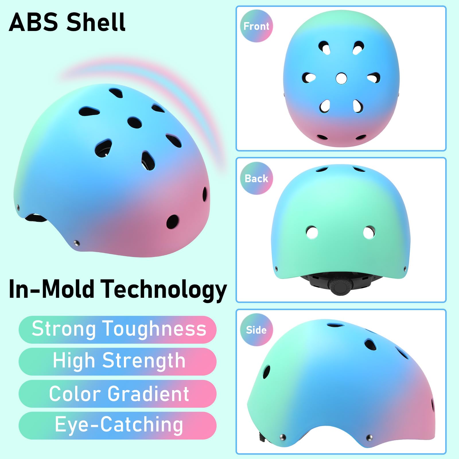 Casco da bici per bambini, casco da bicicletta regolabile per le ragazze Ragazzi Bambino età 3-5-8-14 anni, multi-sport per il ciclismo Skateboard Scooter Pattinaggio