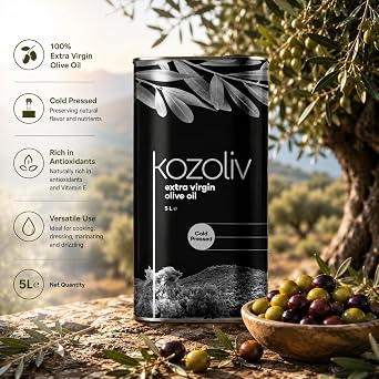 Cold Pressed Natural Extra Virgin Olive Oil 5 Lt Tin Can