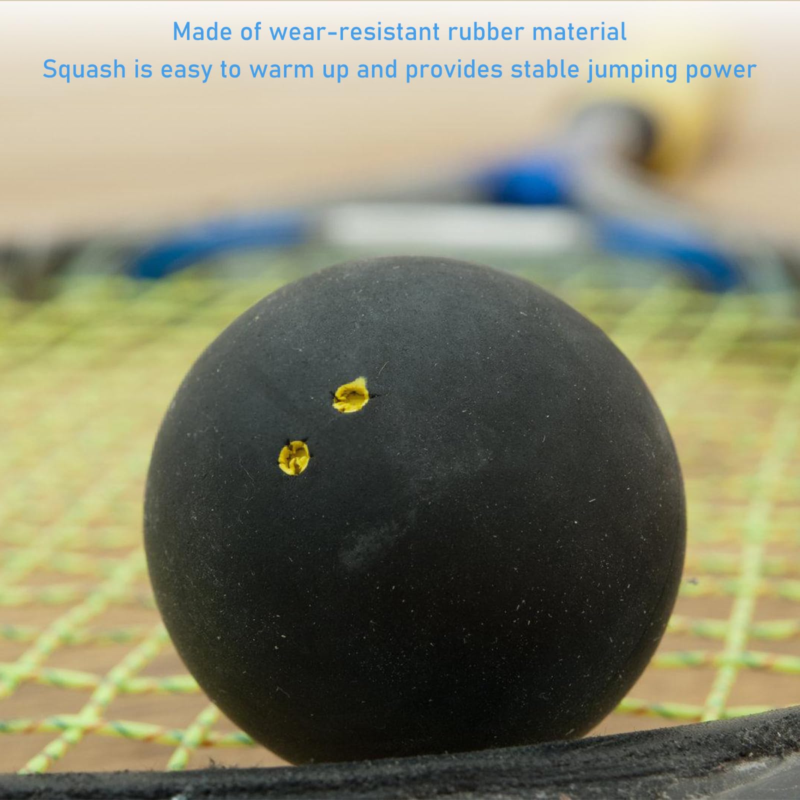 4 bolas de squash: pelota de squash de alto rebote, competición oficial, pelota de squash profesional para principiantes, competencia y entrenamiento (puntos amarillos dobles, puntos amarillos