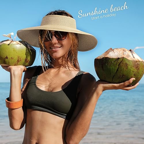 Miniatura 32 de Simplicity - Sombrero con protección solar UV UPF 50 para mujer, convertible en visera para playa