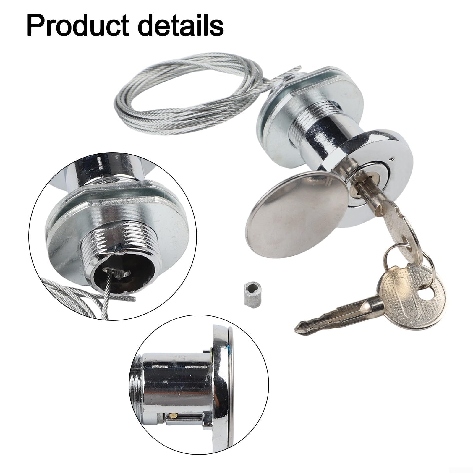 Kit di blocco per porta del garage con chiave, meccanismo a sgancio rapido per sostituzione manuale, compatibilità, struttura in filo di acciaio