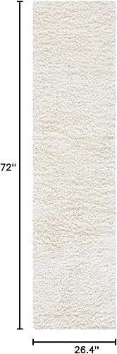 Vista 39 de SAFAVIEH Venus Shag Collection - Alfombra decorativa, 2 pies 7 pulgadas x 5 pies, color marfil, diseño sólido, no desprende pelusa y de fácil