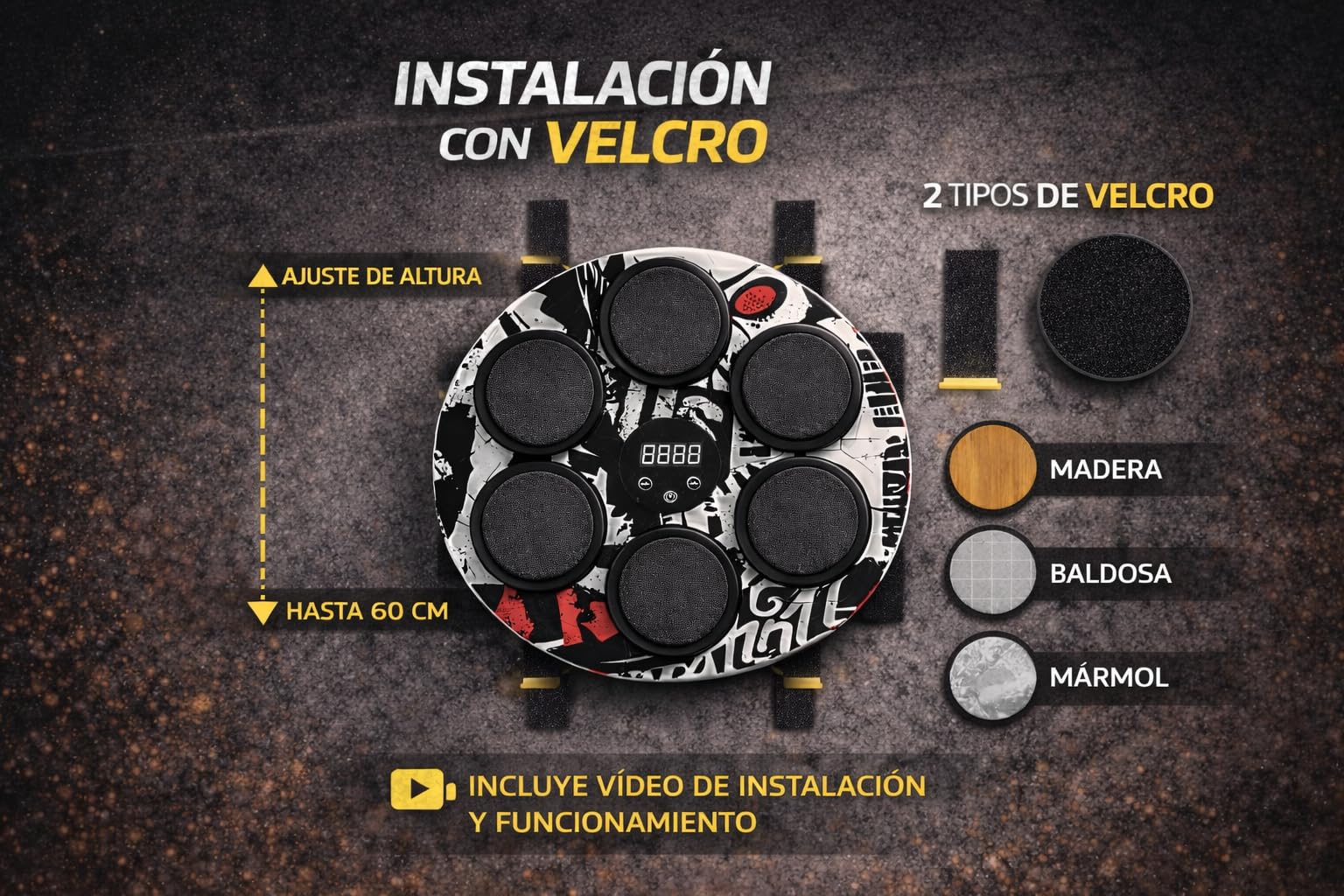 Maquina Boxeo Musical Pared, Boxeo en casa, Boxeo Pared Musical, Boxeo niños, Maquina Boxeo, Boxeo Infantil, Boxing Machine, Incluye 2 Pares de Guantes y Tablero de puntuación