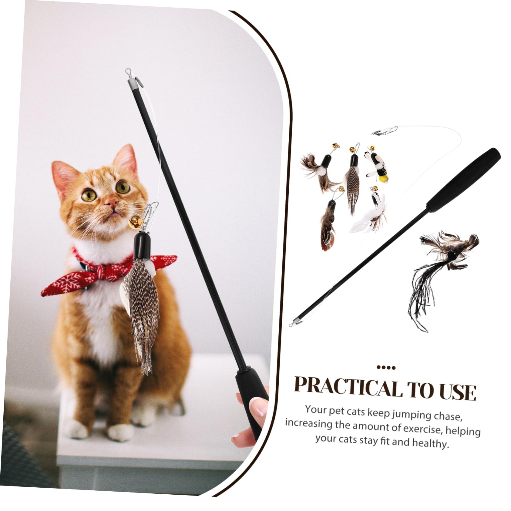 VANZACK 5 Ensembles Jouet pour Chat Interactive Cat Toy pièce jointe de Remplacement de de Chat Jouet de Chat drôle Chat Jouet Chat Teaser Jouets pour Chatons la Plume