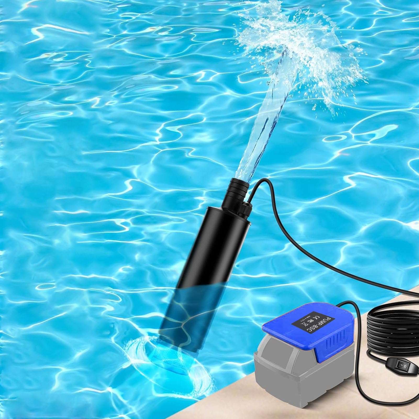 Cryfokt Mini Tauchpumpe 500 GPH, 12V, für Aquarium, Brunnen