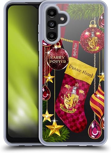 Head Case Designs Funda de gel suave personalizable con licencia oficial de Harry Potter Gryffindor, adornos de Navidad, compatible con Samsung