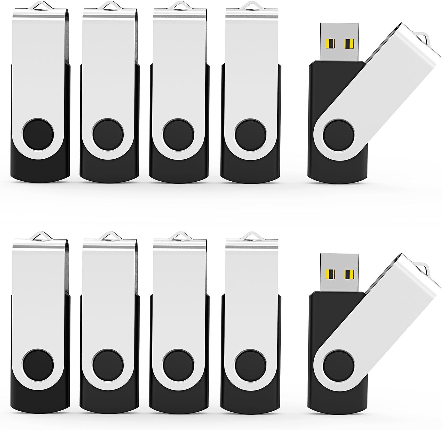 - 10 Pack 8GB USB Flash Drive Flash Drives USB 2.0 Thumb Drive Memory Stick Zip Drives Bulk (8GB, 10 Pack, Black)