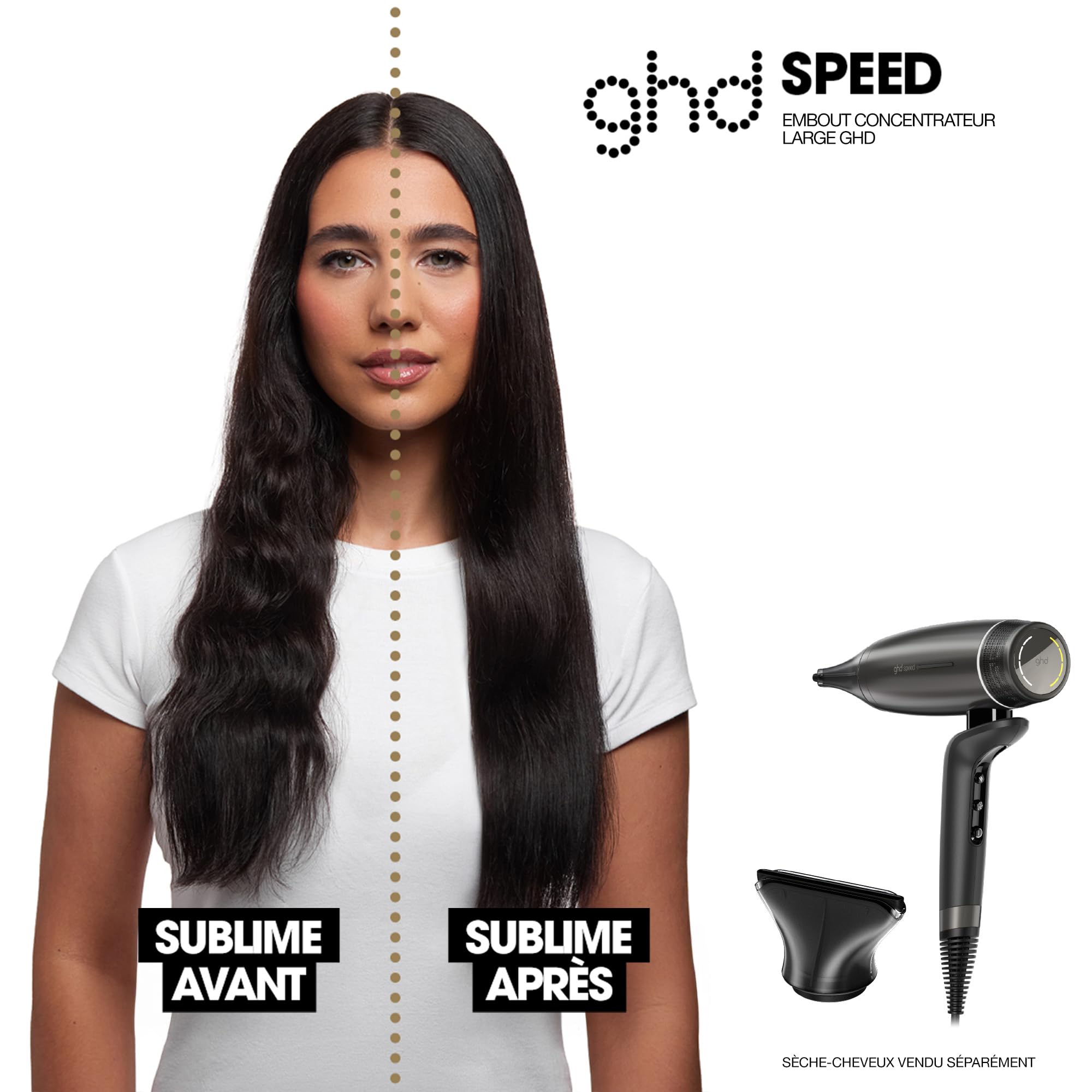ghd - Embout Large pour Seche cheveux - Embout au diamètre large 91 mm - Pour sèche-cheveux ghd Speed - Idéal cheveux épais, longs à très longs - Séchage professionnel sans frisottis