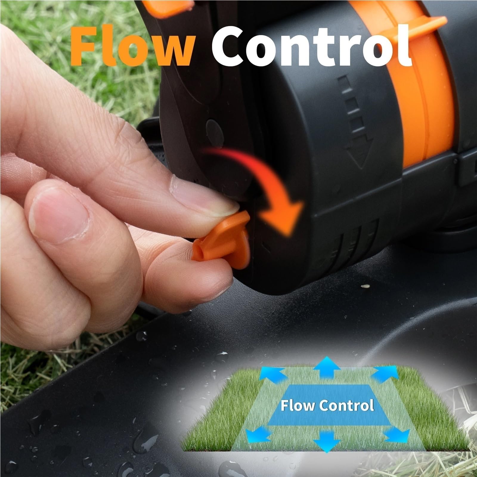 Irrigatore Rotante Irrigatori ad acqua oscillanti Mini Turbo | For giardino, irrigatore da giardino, larghezza, portata e portata regolabili