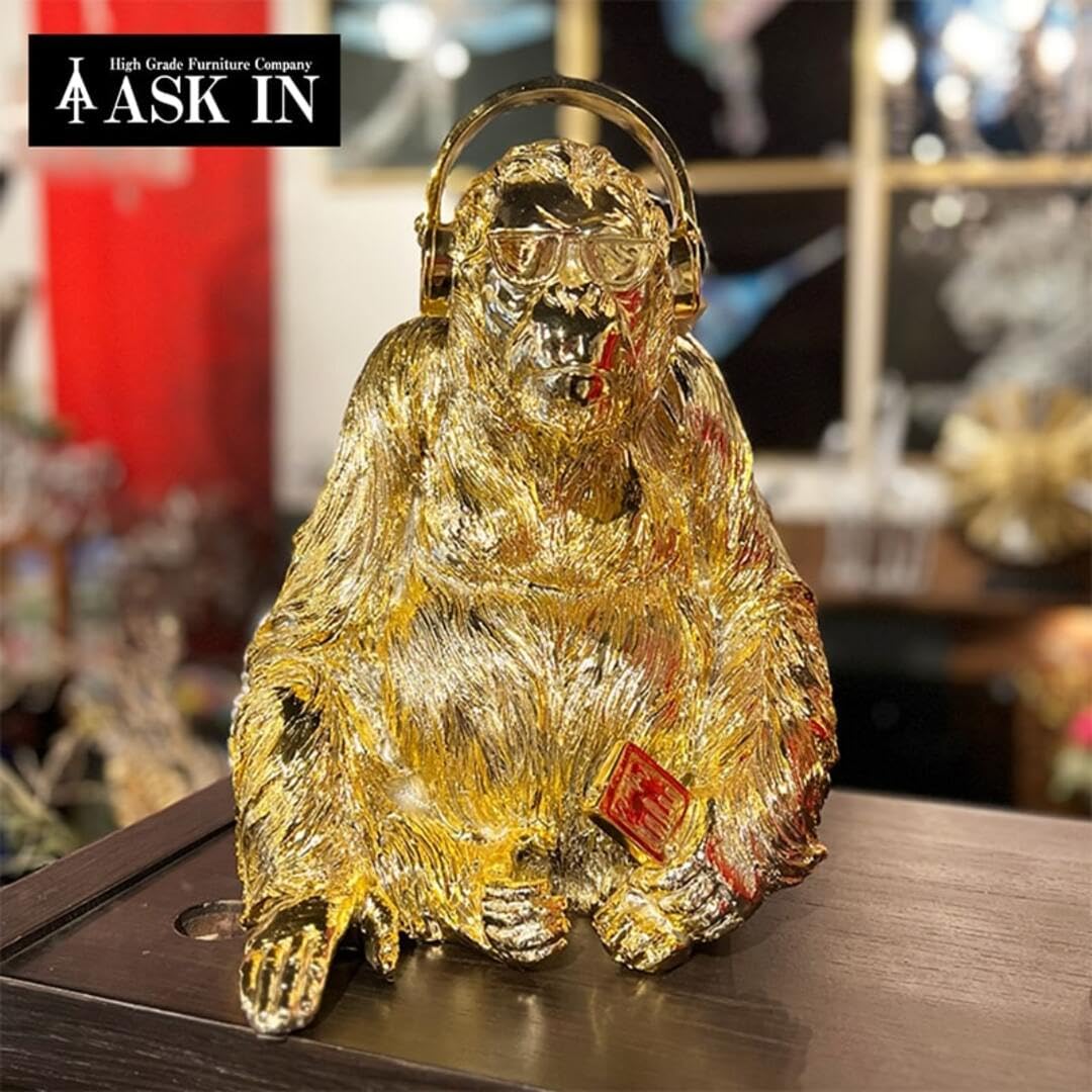 Amazon.co.jp: ゴリラ キラキラ gorilla 猿 ゴールド オブジェ