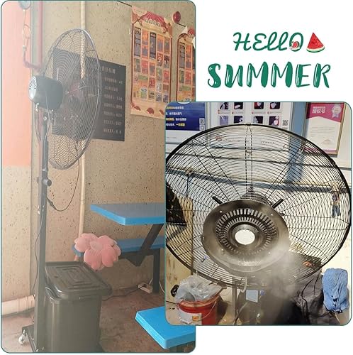 Miniatura 7 de Ventilador de nebulización comercial de 22 pulgadas26 pulgadas30 pulgadas, ventilador de piso industrial con tanque de capacidad de 42 L, ventilador