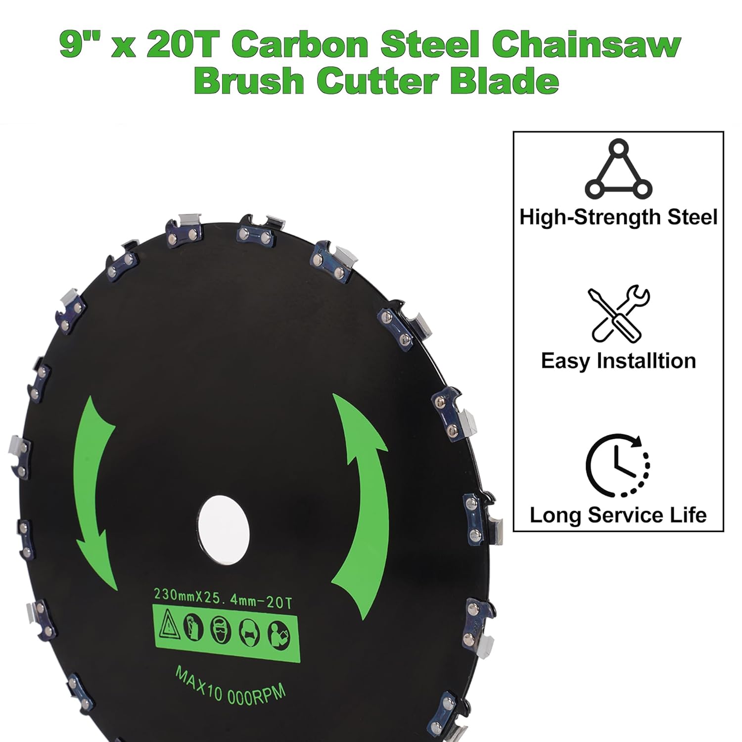 RUTU 9" x 20T Chainsaw Brush Cutter Blade with Adapter Kit for STIHL FS56RCE FS91R FS70R FS94R FS111R FS131 FS91 FS131R FS56CE FS111RX Cutter Trimmer Weed Eater - 2 Pack