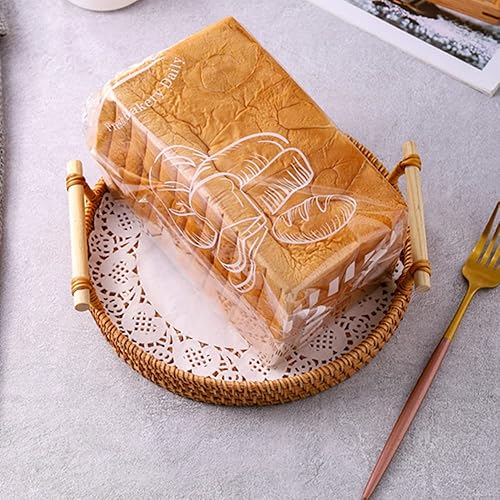 Vista 3 de Bolsas de pan de plástico con lazos, bolsas transparentes para pan casero, masa madre y alimentos de panadería - 8 x 4 x 18 pulgadas (50)