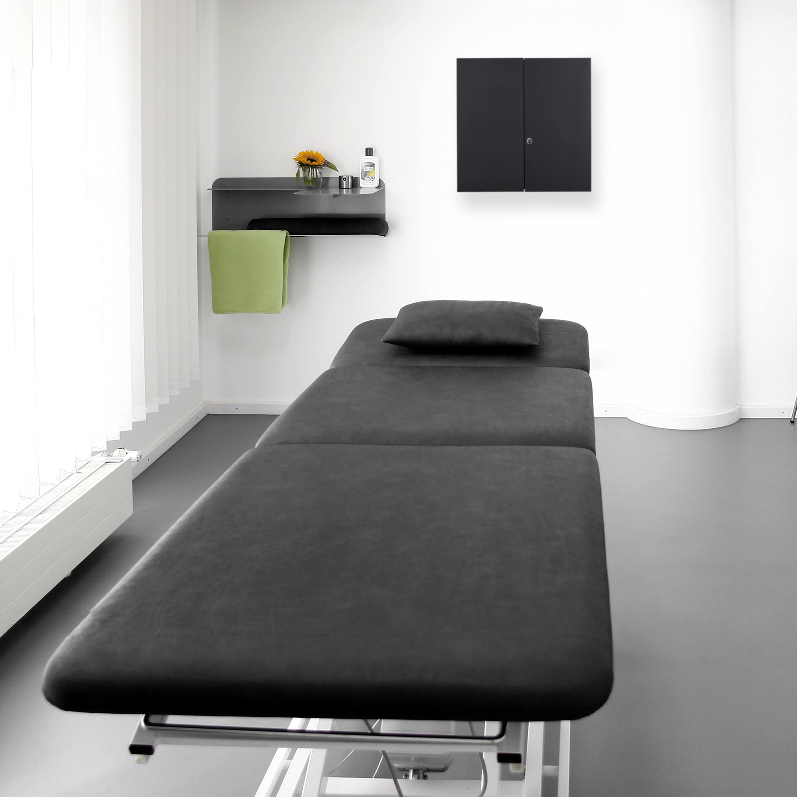 Relaxdays Armoire à Pharmacie XXL, verrouillable, 11 Niveaux, Acier, HLP: 53,5x53x19 cm, Armoire 2 Portes, Anthracite