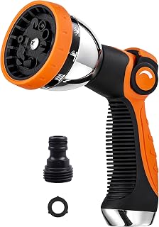 REDESS Heavy Duty Garden Hose Nozzle - 10 Spray Patterns, Thumb Control, High Pressure Metal Sprayer for Watering Plants, Car Wash & Pets
