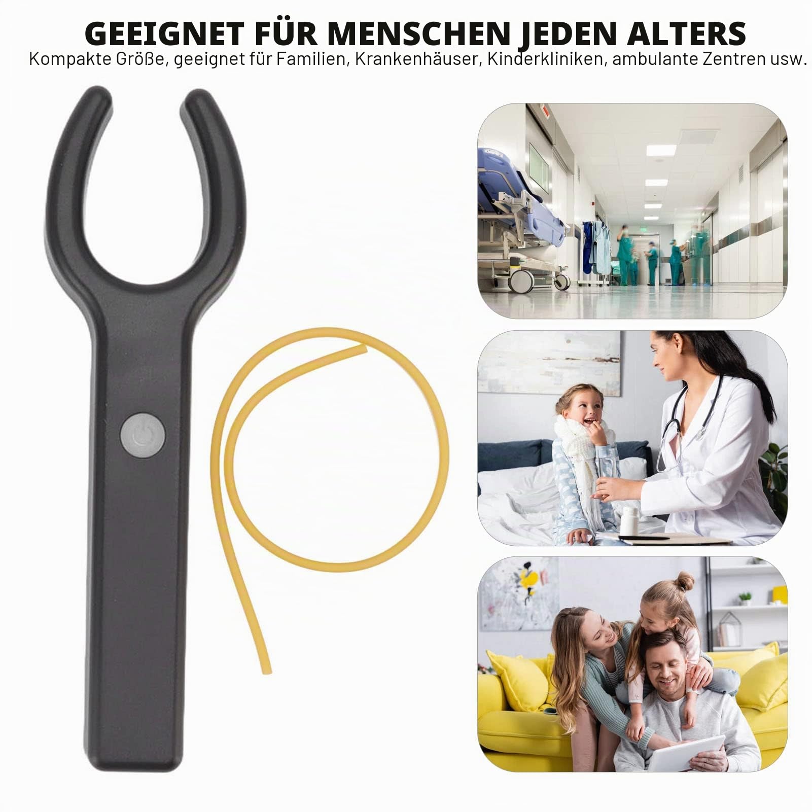 Jiawu Venenfinder, Wiederaufladbarer LED-Transilluminator-Venenfinder-Viewer für IV-Zugangs-Phlebotomie, Infrarot-Hand-Venendetektor, Venenlokalisator mit Gummiband
