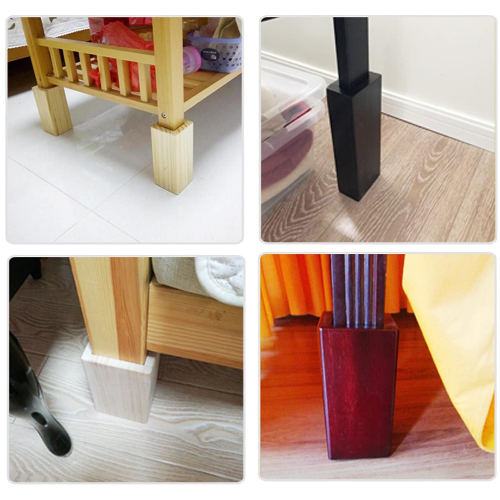 Verstelbare meubelverhogers - verhoog je meubels - set van 4 - kunststof Verstelbare meubelverhogers - verhoog je meubels - set van 4 - kunststof