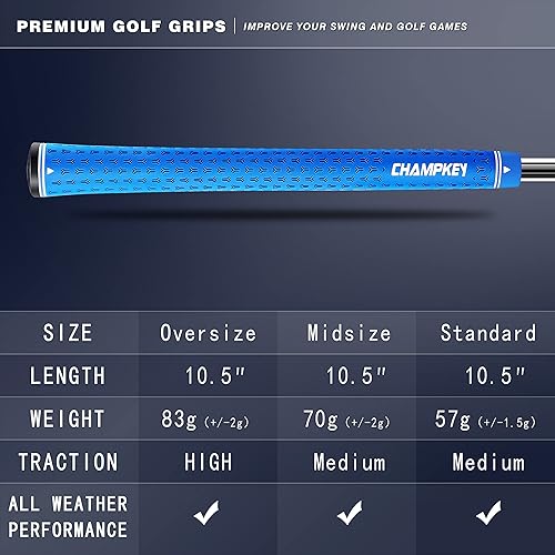 Miniatura 6 de CHAMPKEY Y-LITE - Paquete de 13 empuñaduras de golf con kits de reparación  Puños para palos de golf de rendimiento para todo tipo de clima  Agarre