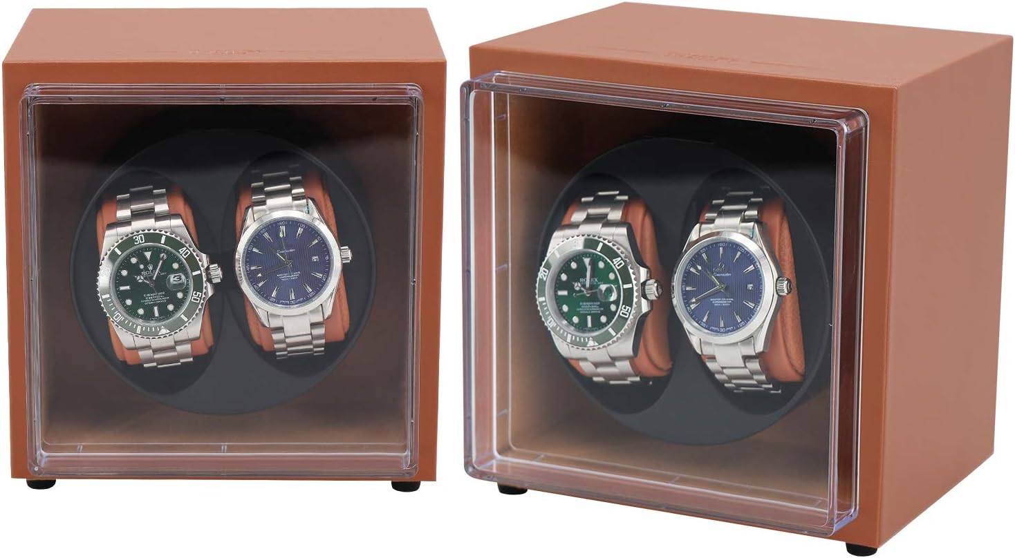 Driklux Double Watch Winder for Automatic Watches with Micro Fiber Leather and Japanese Motor