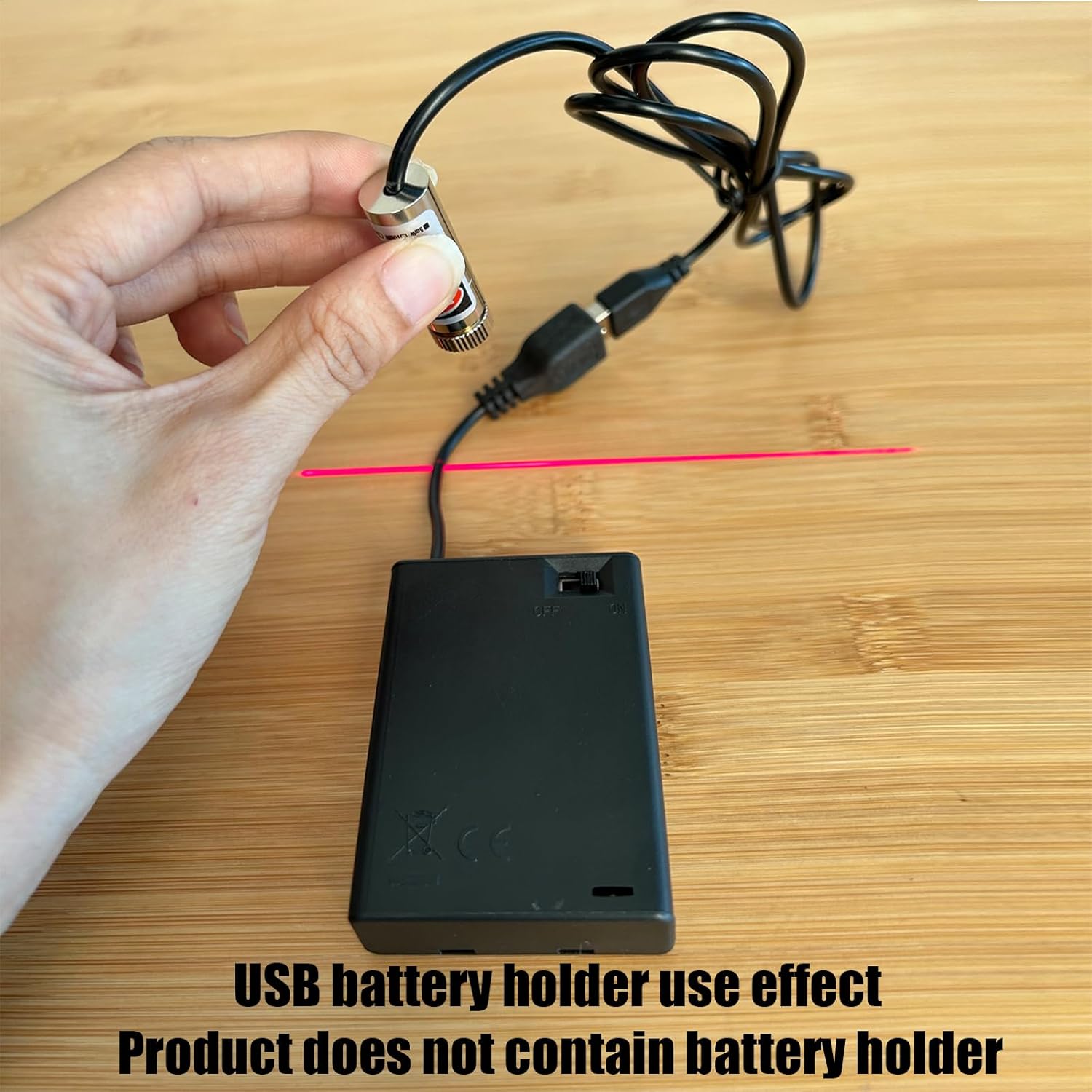 Red line laser module, industrial laser module, adjustable focus, line length 39″USB connector diameter 12mm(line-3pack)