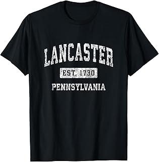 Lancaster Pennsylvania PA Vintage Established Sports Design T-Shirt