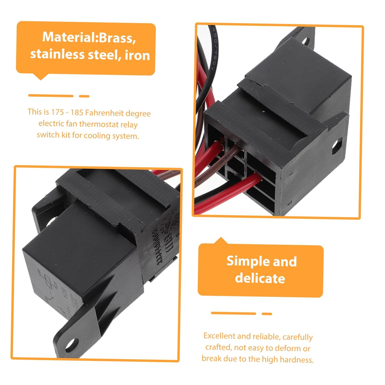 ULTECHNOVO Temperature Relay Wiring Electric Cooling Fan Thermostat Kit Complete Hardware Set