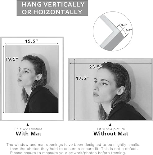 Vista 132 de Golden State Art - Portarretratos de aluminio de 18 x 24 pulgadas - con paspartú para fotos de 16 x 20 pulgadas o sin paspartú para póster de 18 x