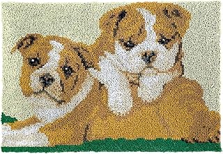 Latch Hook Kits for Adults Rug, 52X38cm DIY Rug Making Kit for Adults Color Printed Latch Kits, Kids Latch Hook Rug Kit, Puppy Dogs Carpet Crochet Kits, Latch Hook Craft Kits, Latch Hook Cushion Kits
