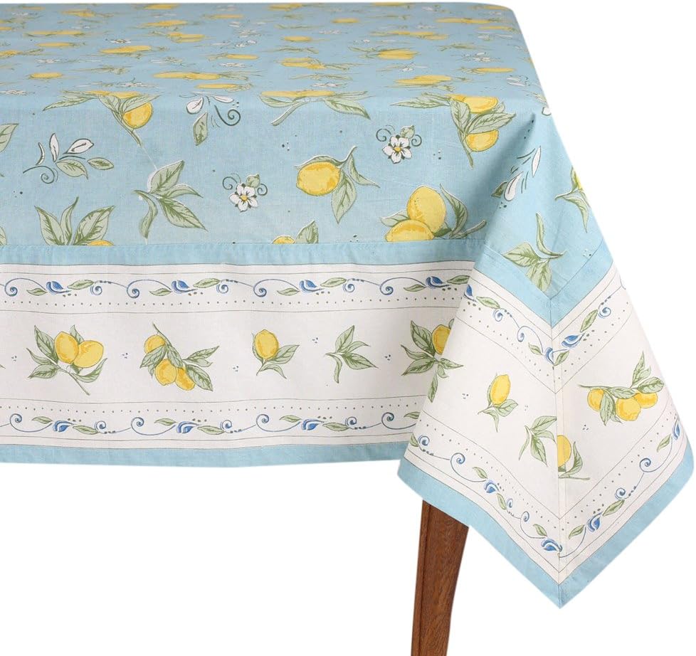 Mahogany Lemon Blue Rectangle Tablecloth