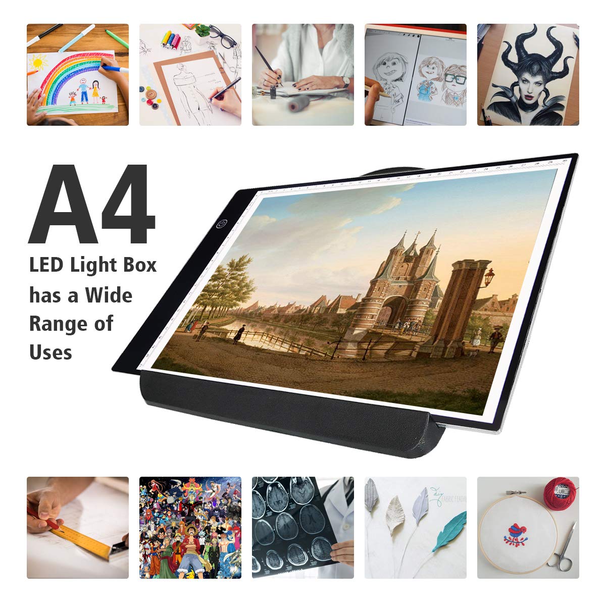 INSANYJ Tavoletta Luminosa A4 Con LED - Light Box Per Disegno, Animazione E Tatuaggi, 3 Livelli Luminosità - Foto 8