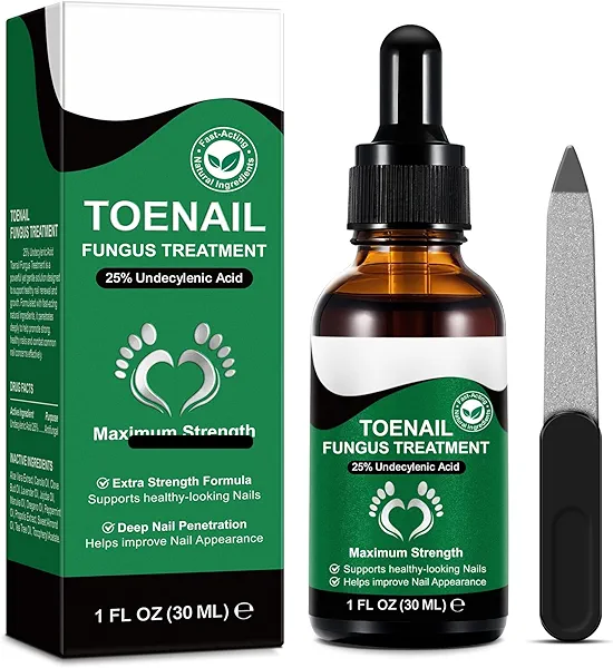 Toenail Treatment with 25% Undecylenic Acid, Nail Renewal, Promotes Nails Health,Enrich Jojoba Oil and Vitamin E Nourish Nail & Skin,Safe & Gentle Repairing Damaged Nails