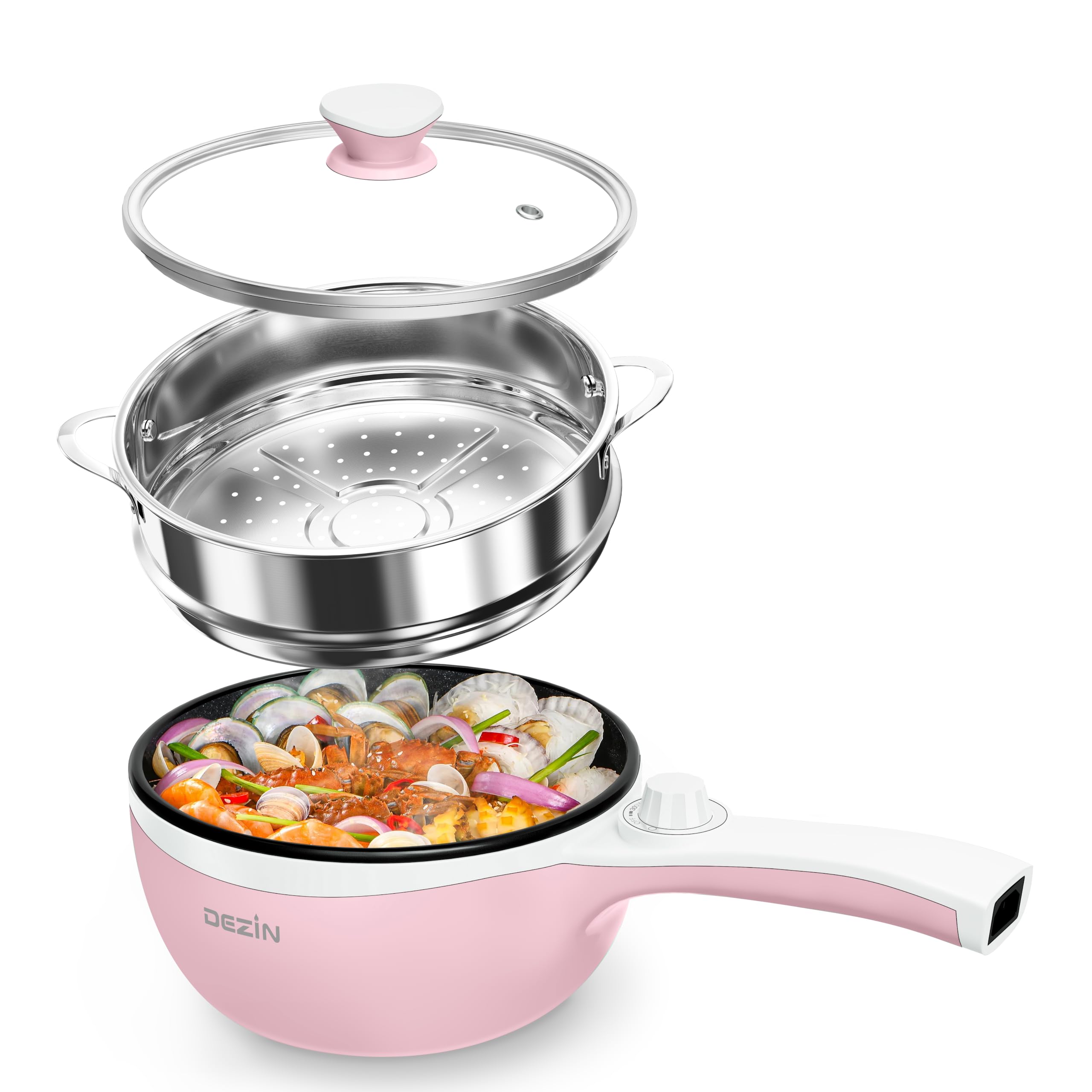 Photo 1 of DEZIN Electric Pot with Steamer, 1.5L Non-Stick