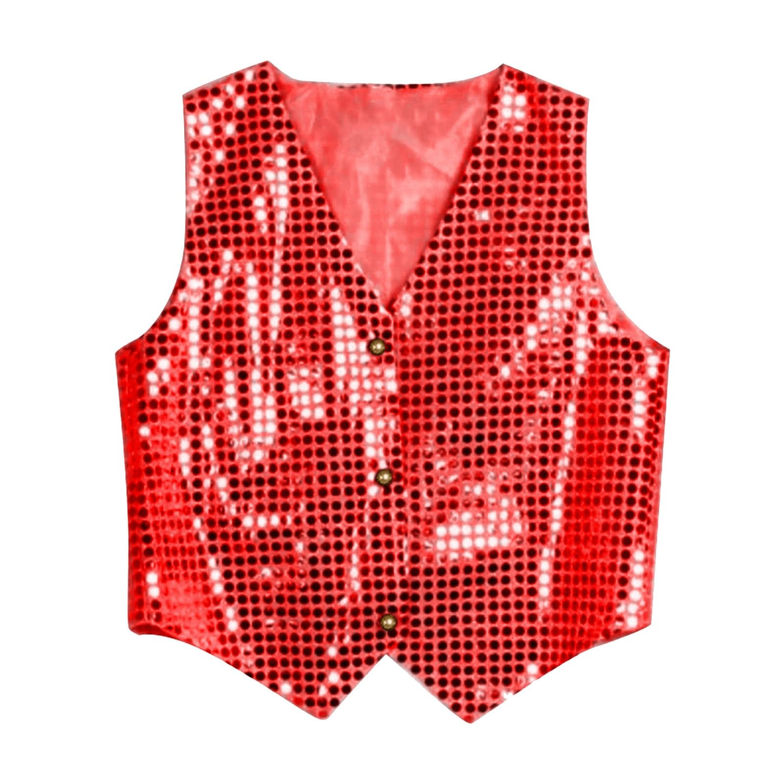 Traje de lentejuelas para niñas, sin mangas, con botones, cuello en V, chaleco brillante y pantalones cortos, para adolescentes y niñas, chaqueta casual de verano, chaleco para fiestas