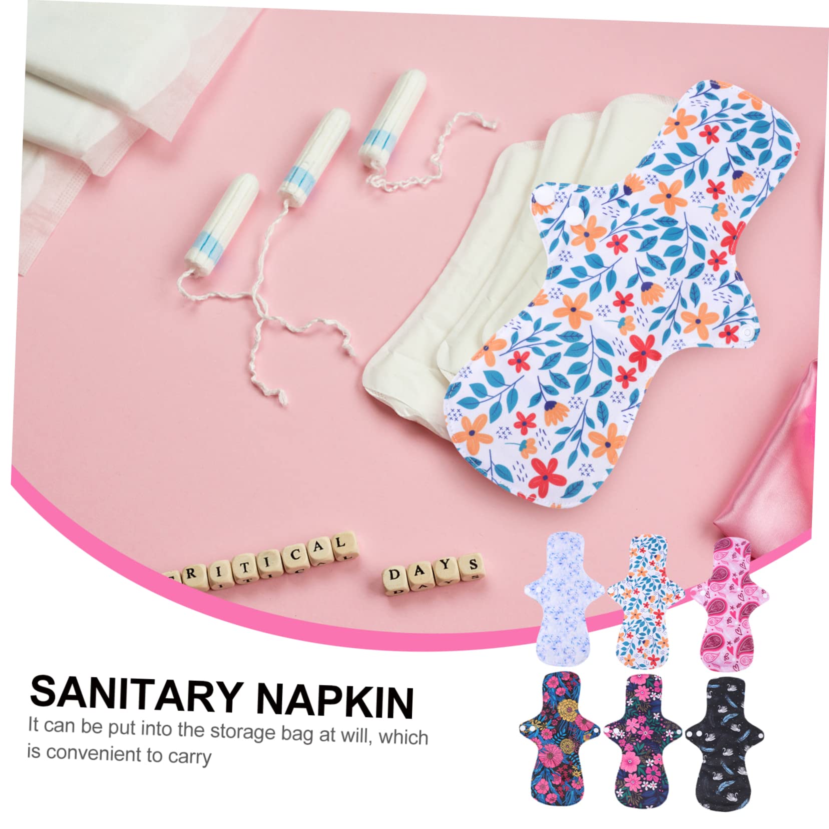 Beaupretty 6 Compresas Reutilizables para Adultos y Material Pul Transpirable Alta Capacidad de Absorción Color Aleatorio Ideales para Uso al Aire Libre y Viajes